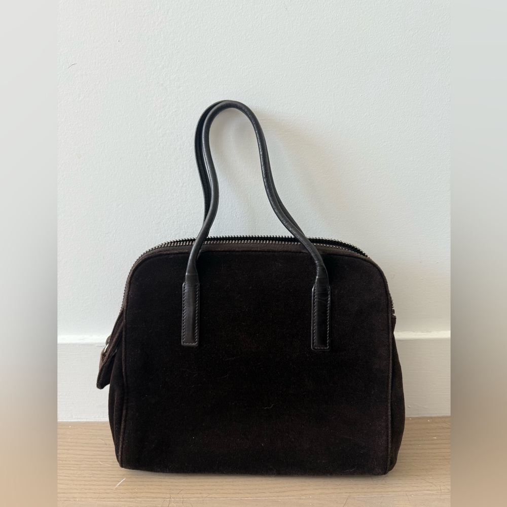 Prada Velour Leather Handbag - Small